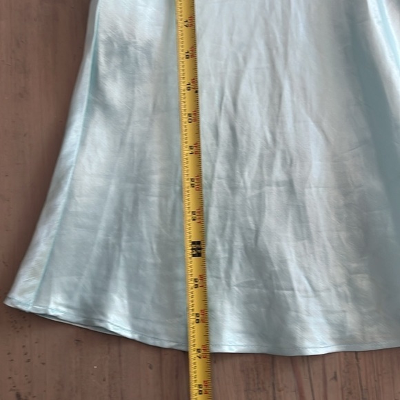 Aje Moonglade Pierced Fit and Flare Ruched Blouse in Spearmint Blue Size 8 - Picture 13 of 16